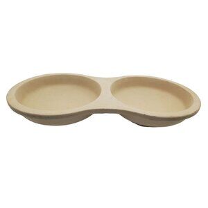 Pampered Chef 5132 Double Bowl Egg Cooker Grill 11.75" Baker Baking Stoneware